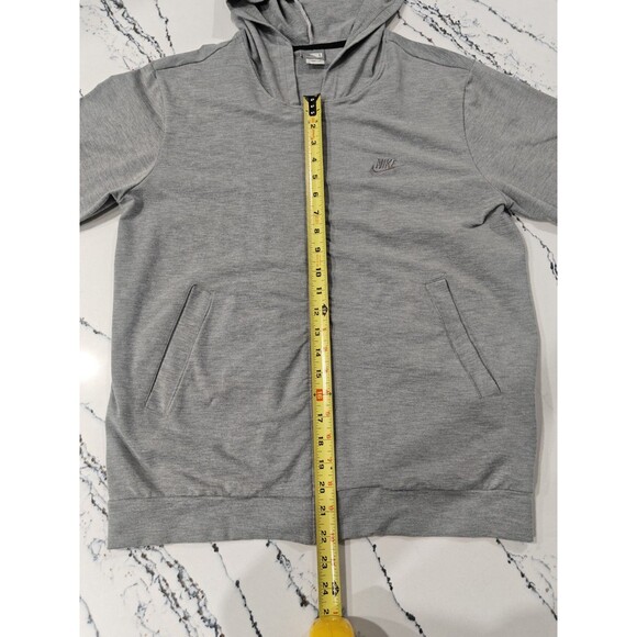 Vintage Y2K Nike Swoosh Zip Up Hoodie Gray Sweatshirt Orange Tag Women Large - Picture 11 of 15